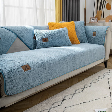 Non-Slip Wool Velvet Sofa Cover - LightsBetter